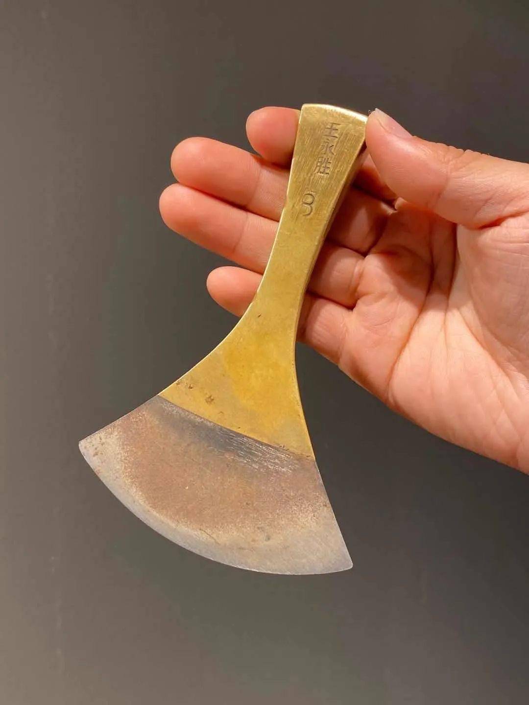 03铜柄扇型刃老皮匠刀具