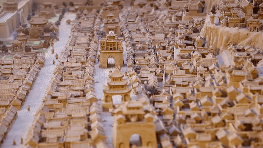 榆林古城最大泥塑沙盘制作完成_建筑
