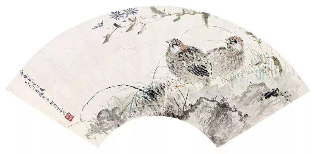 平安喜乐国画中的鹌鹑85幅