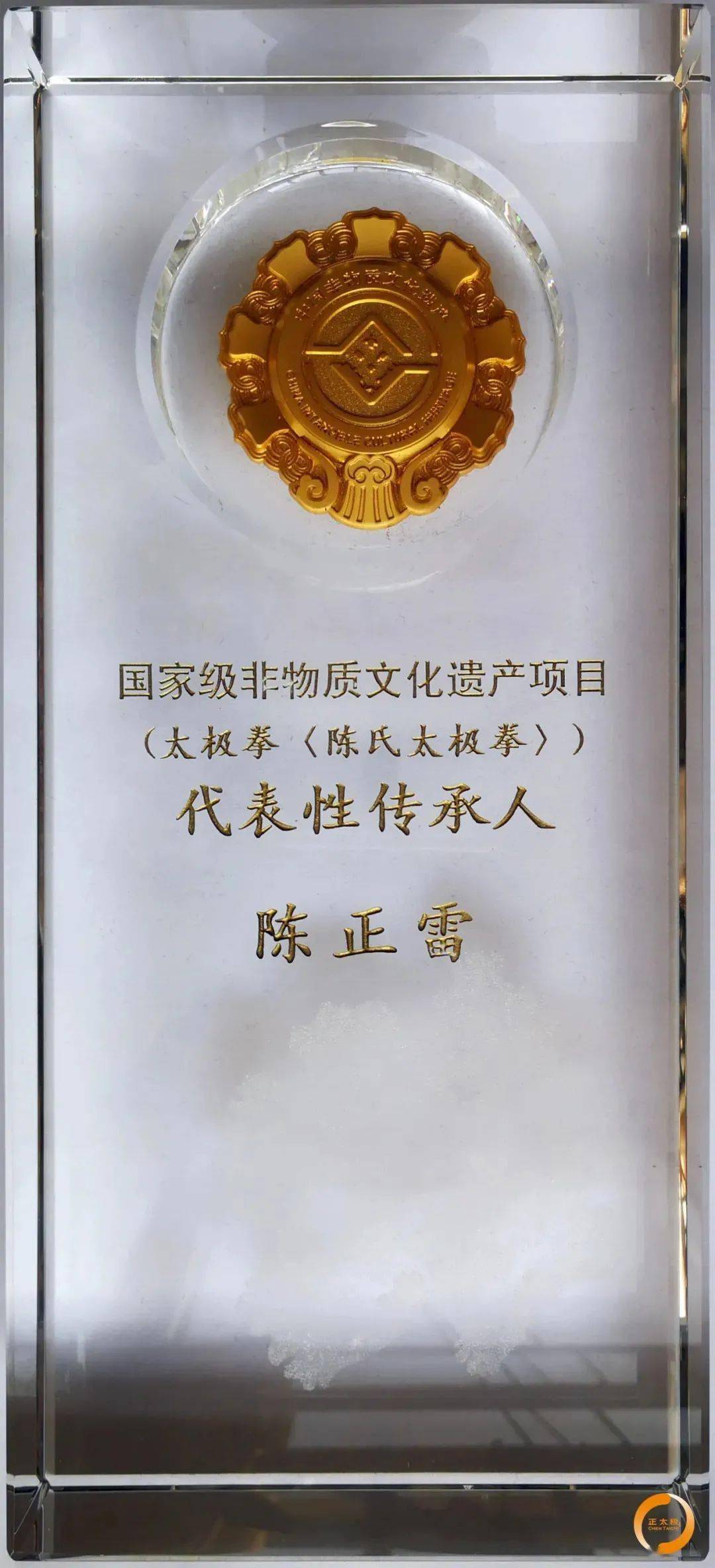 太极拳国家级传承人陈正雷获中国十大非遗年度人物
