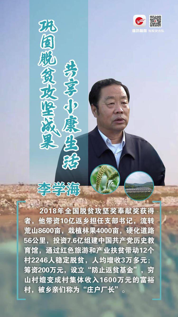 安丘市辉渠镇谋家河村党支部书记,村主任李学海寿光市科学技术局中共