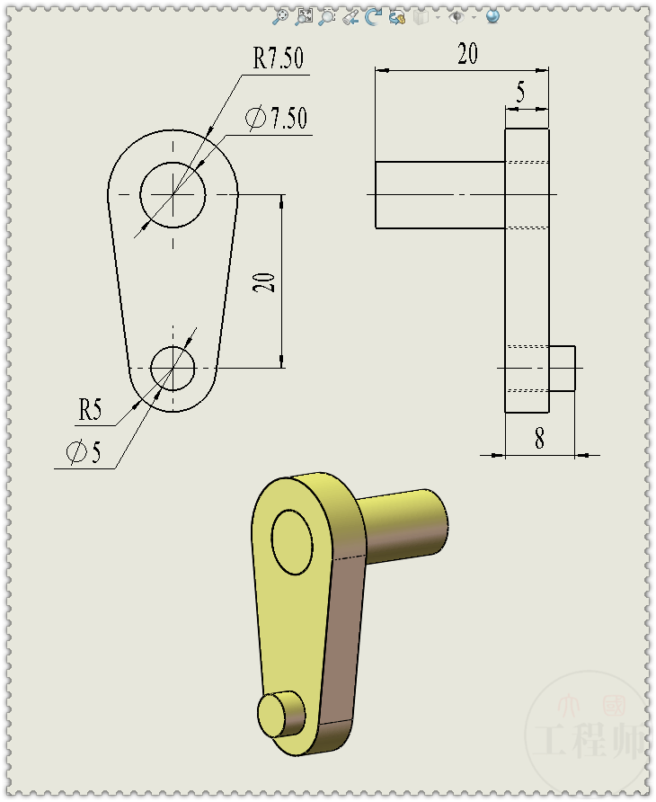 用solidworks製作一個四連桿槓桿機構