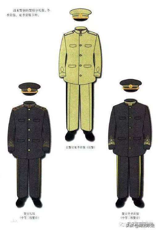 到1908年(光绪三十四年),才有了统一的警察服装