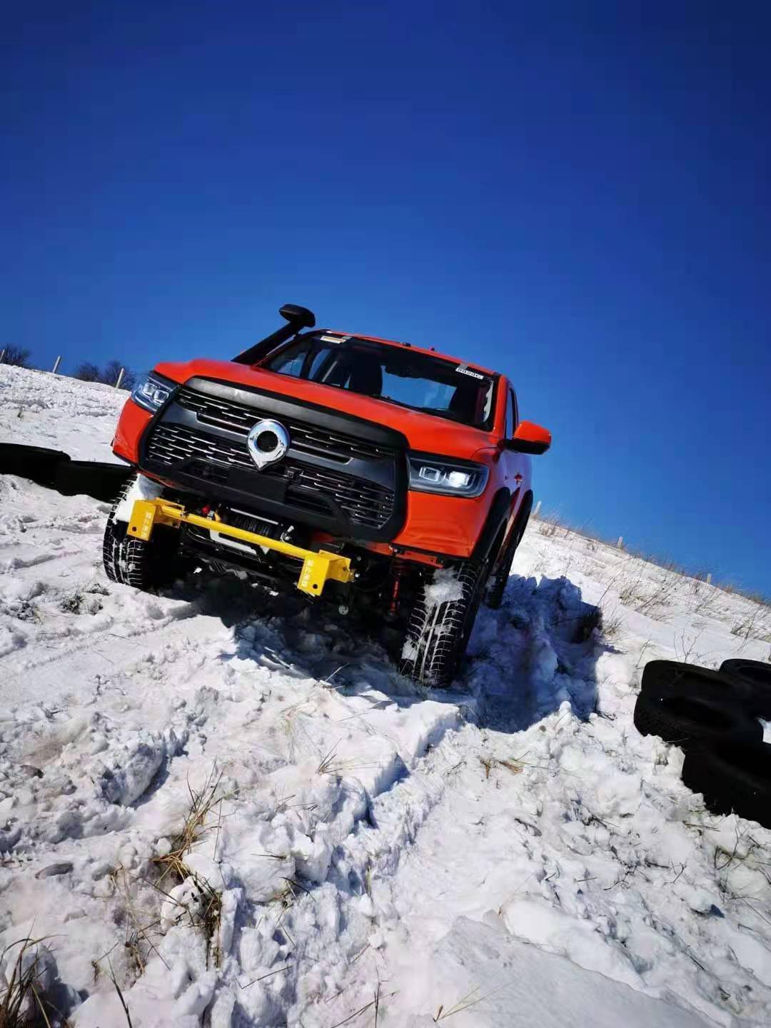 长城越野炮单排皮卡正在测试性能更高增加拖车取电口