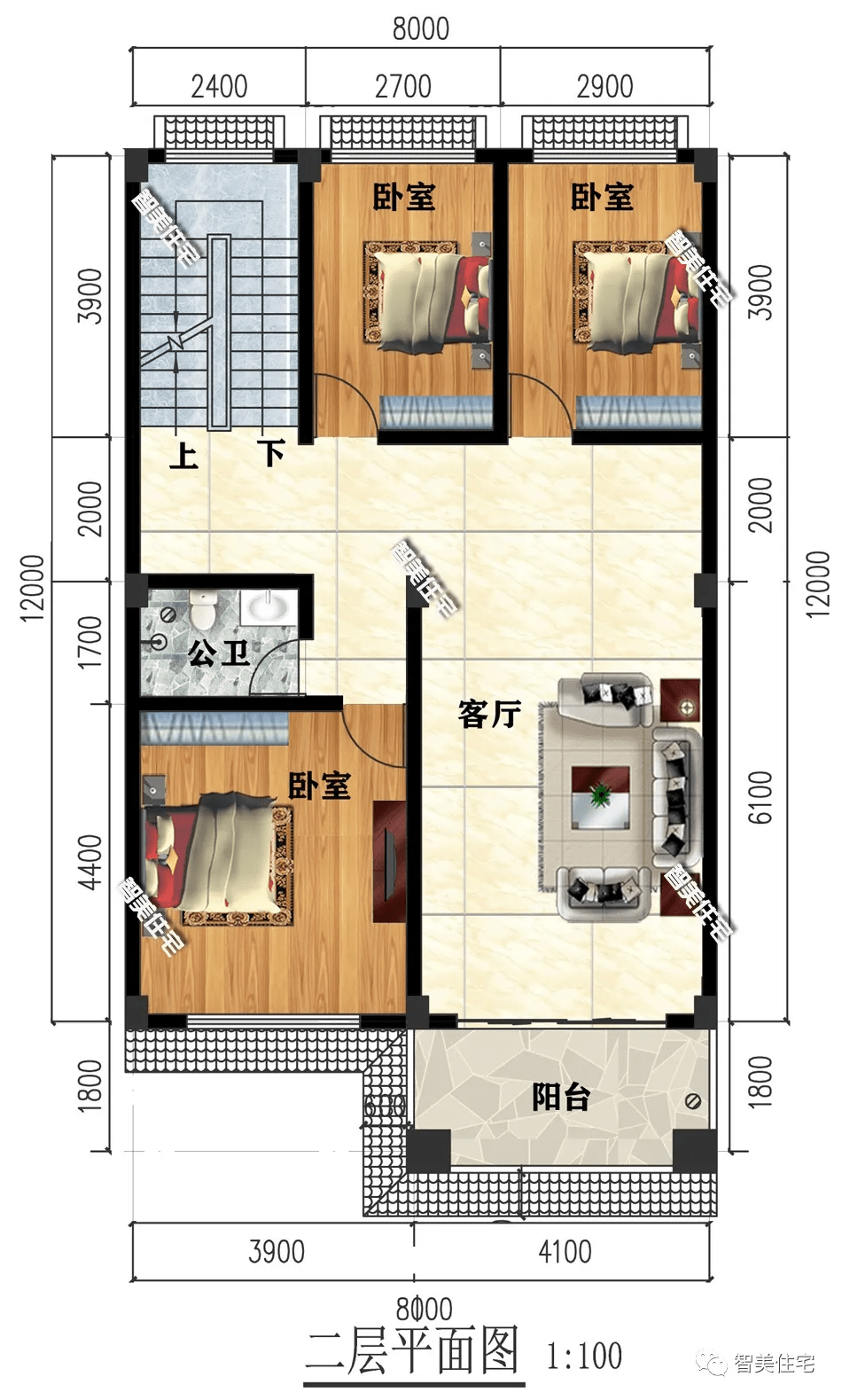 中式和简欧风格设计,开间8米左右的别墅,宅基地不大也能建美宅