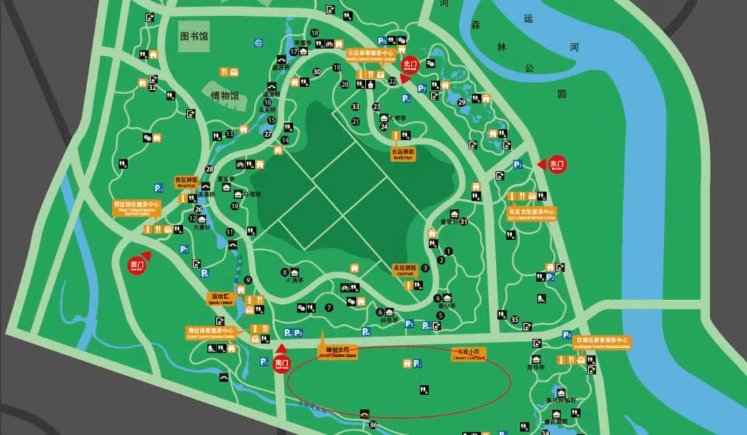 绿心公园地图平面图图片