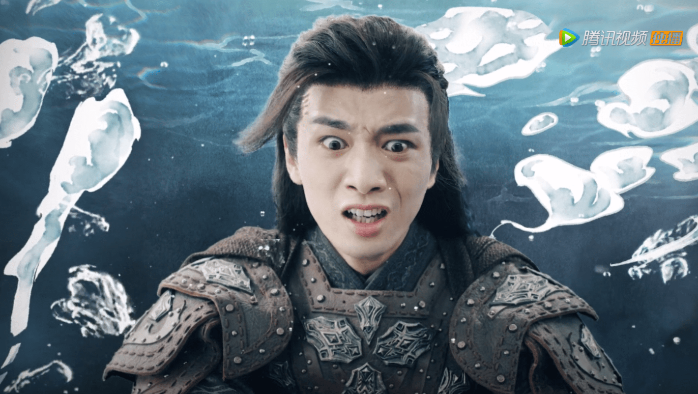 用漫画完成的,最好笑的是易大千饰演的穆金在水下还声如洪钟的大喊"撤