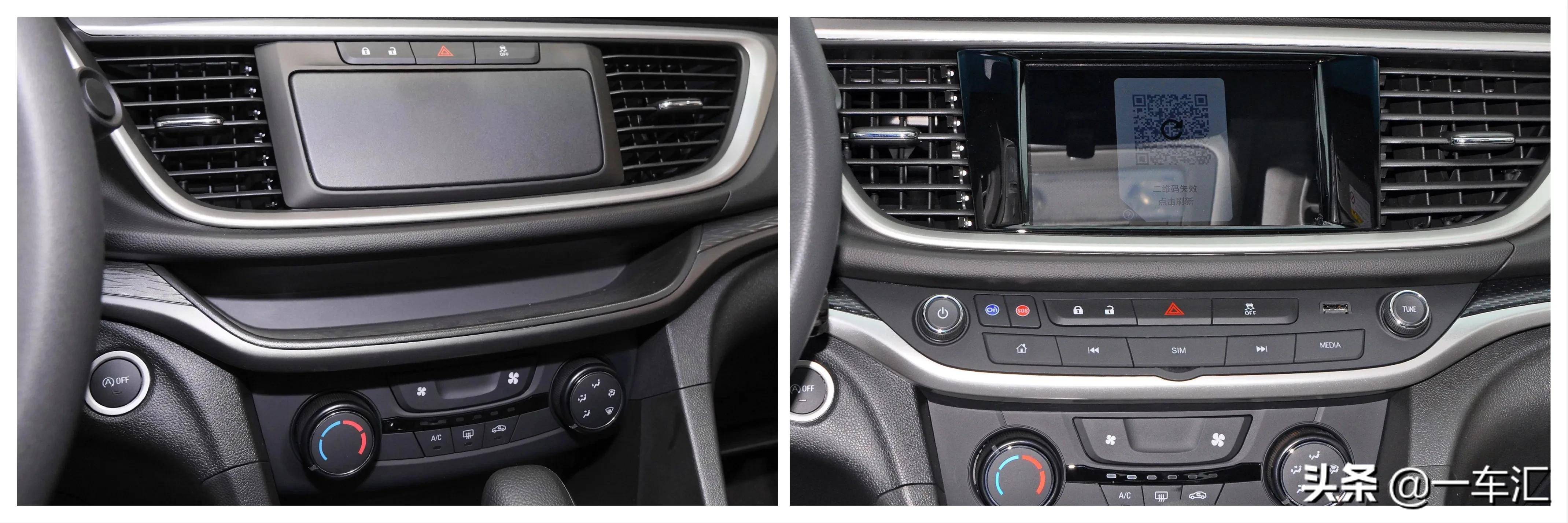 进取型和精英型车内都采用手动空调系统,且标配了后排空调出风口和车