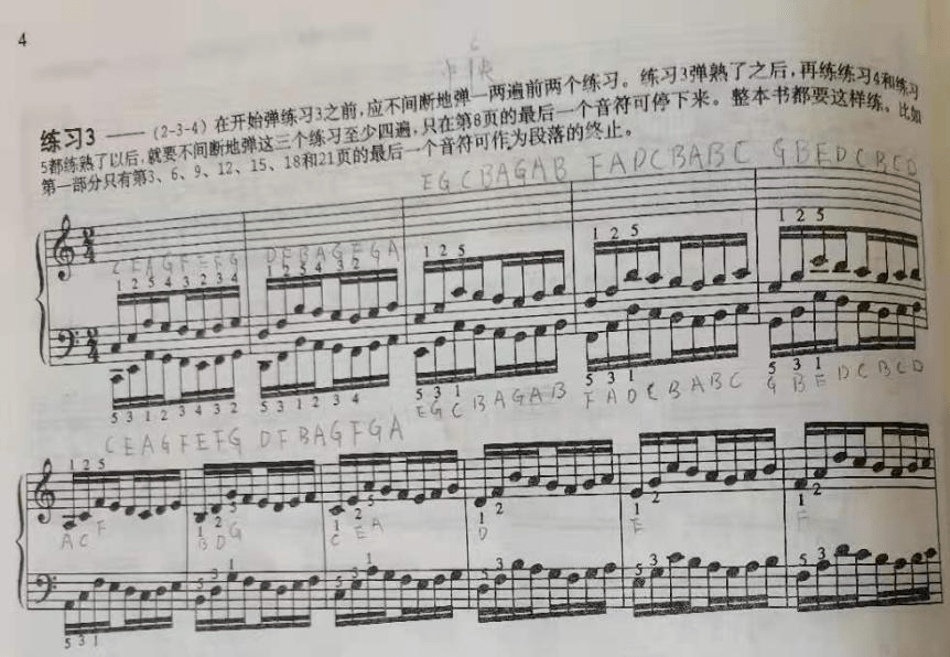 哈农曲谱指法_哈农钢琴练指法教学(5)