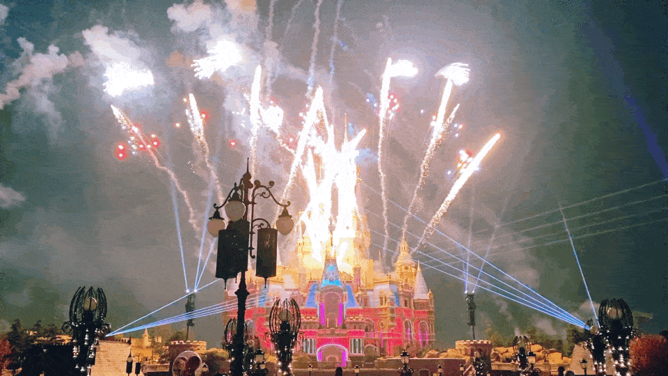 迪士尼城堡烟花动态图图片