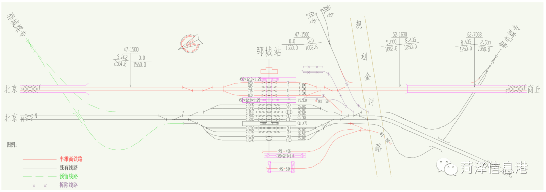 郓城站平面布置示意图