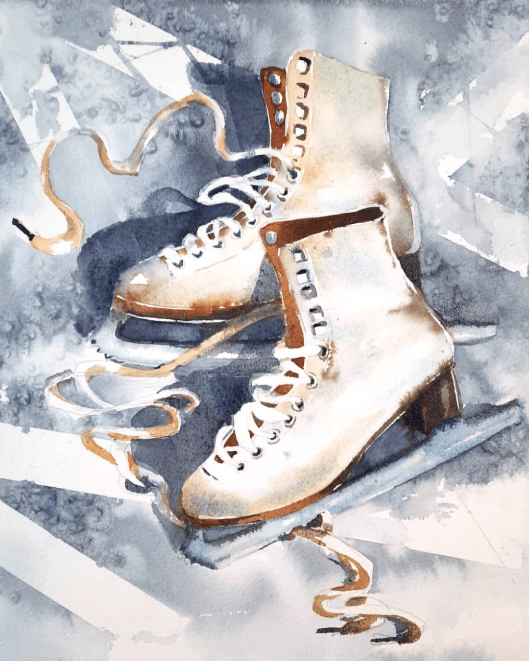 俄罗斯水彩画家——nina orlova作品欣赏(鞋子与编织袋)