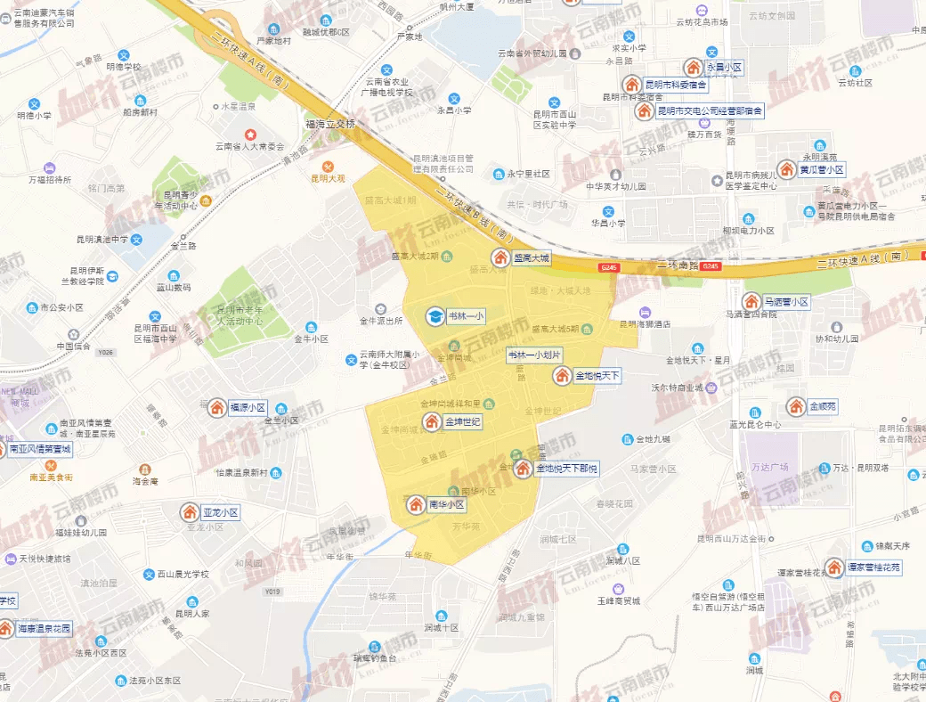昆明小学划片2021地图图片