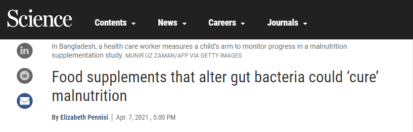 成功开发可塑造肠道菌群的食物配方，这个大佬怒发 3 篇 Science+1 篇 NEJM_儿童