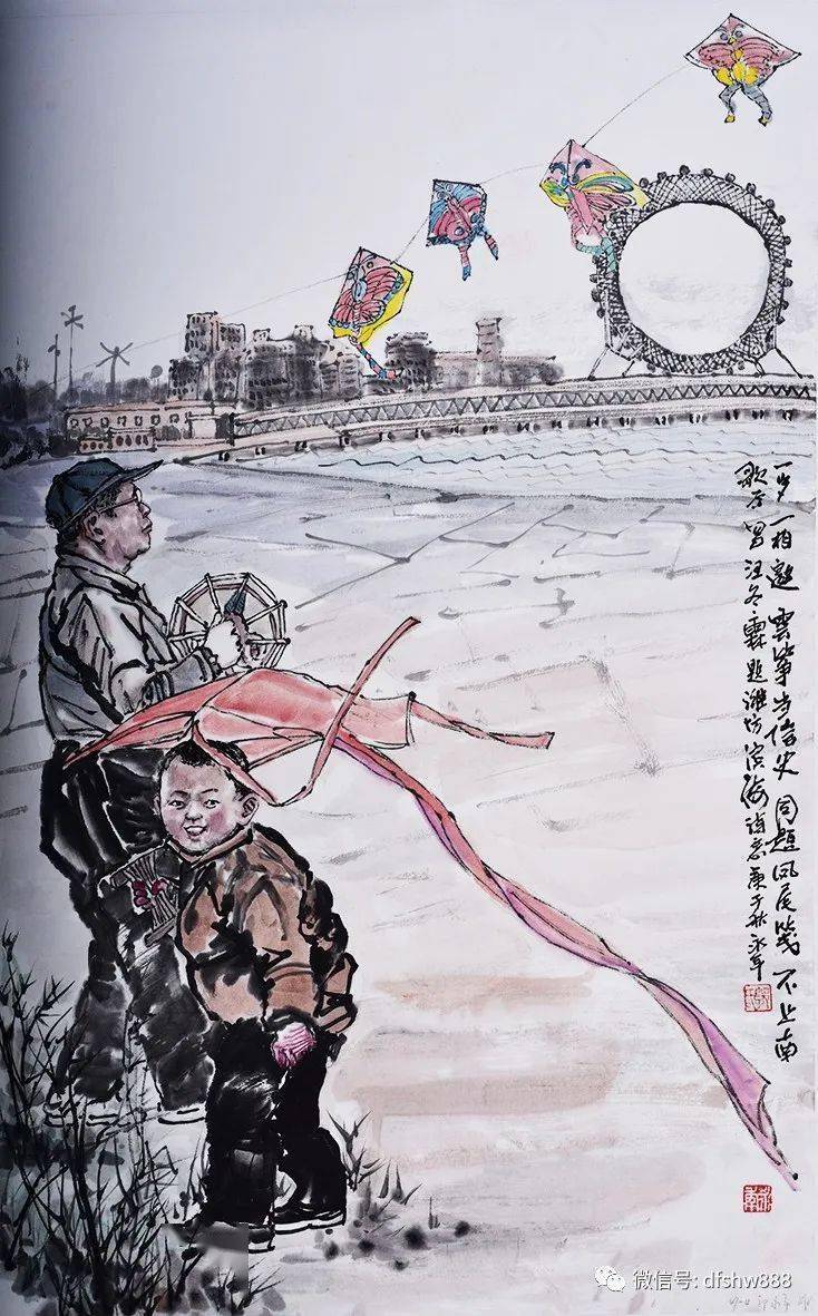 《 汪冬霖 题潍坊滨海>诗意图》  郭永年/画 山东潍坊