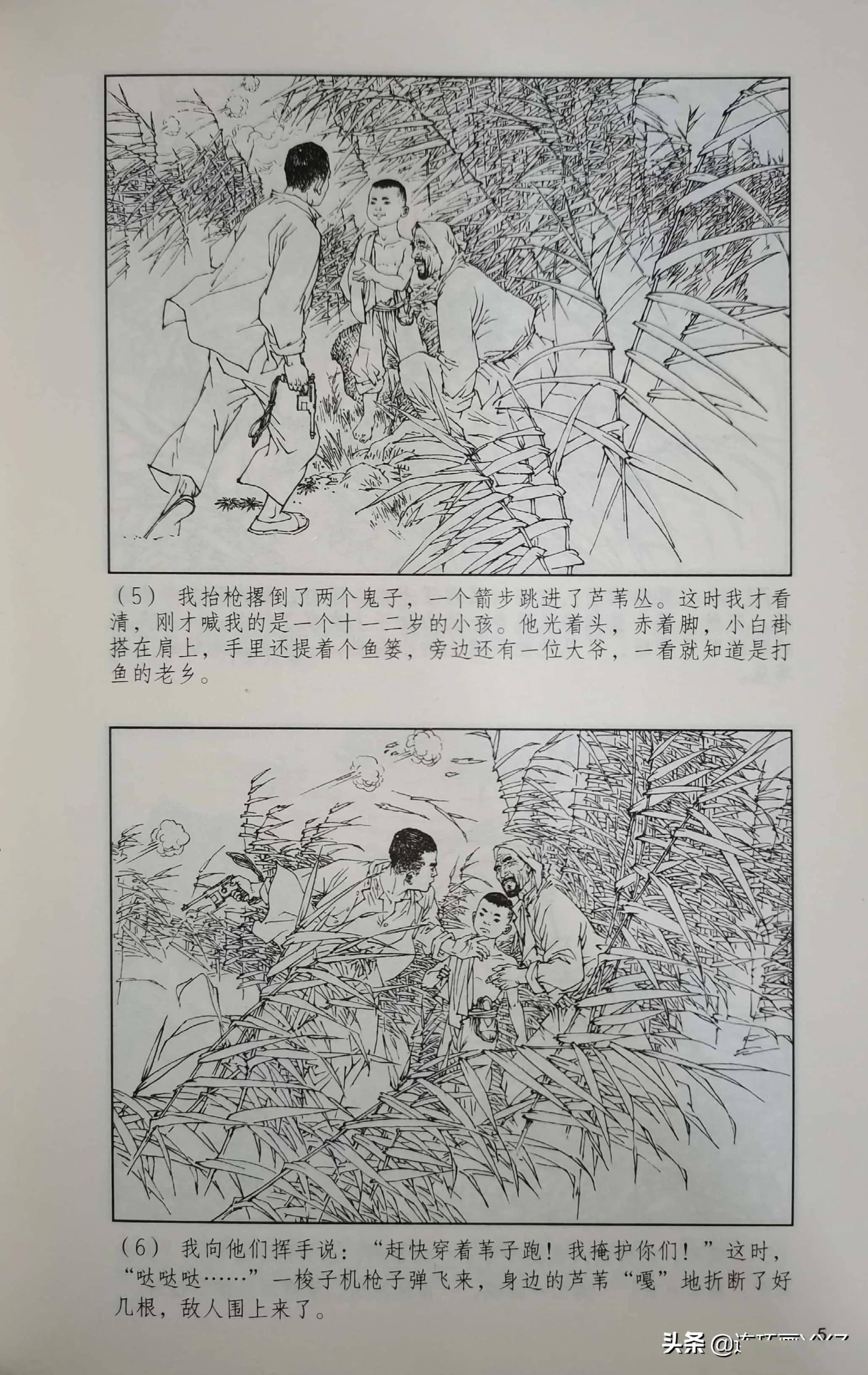《芦荡小英雄》,由范生福绘画,绘画十分精美