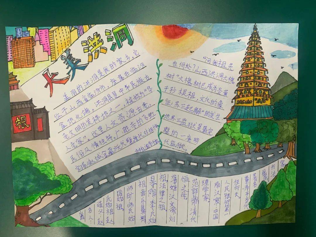 红领巾心向党少先队员画家乡巨变洪洞篇