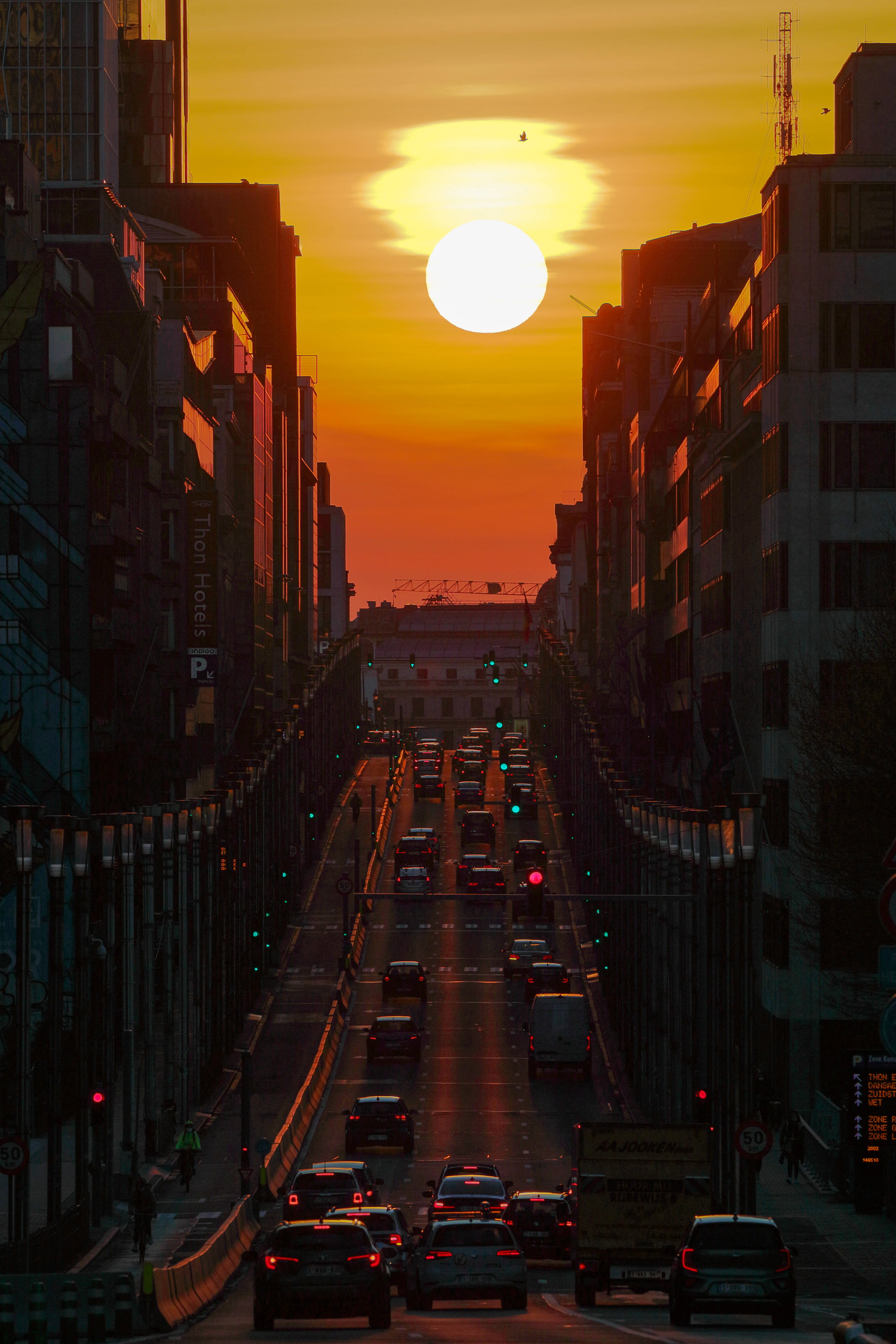 城市夕阳摄影作品图片