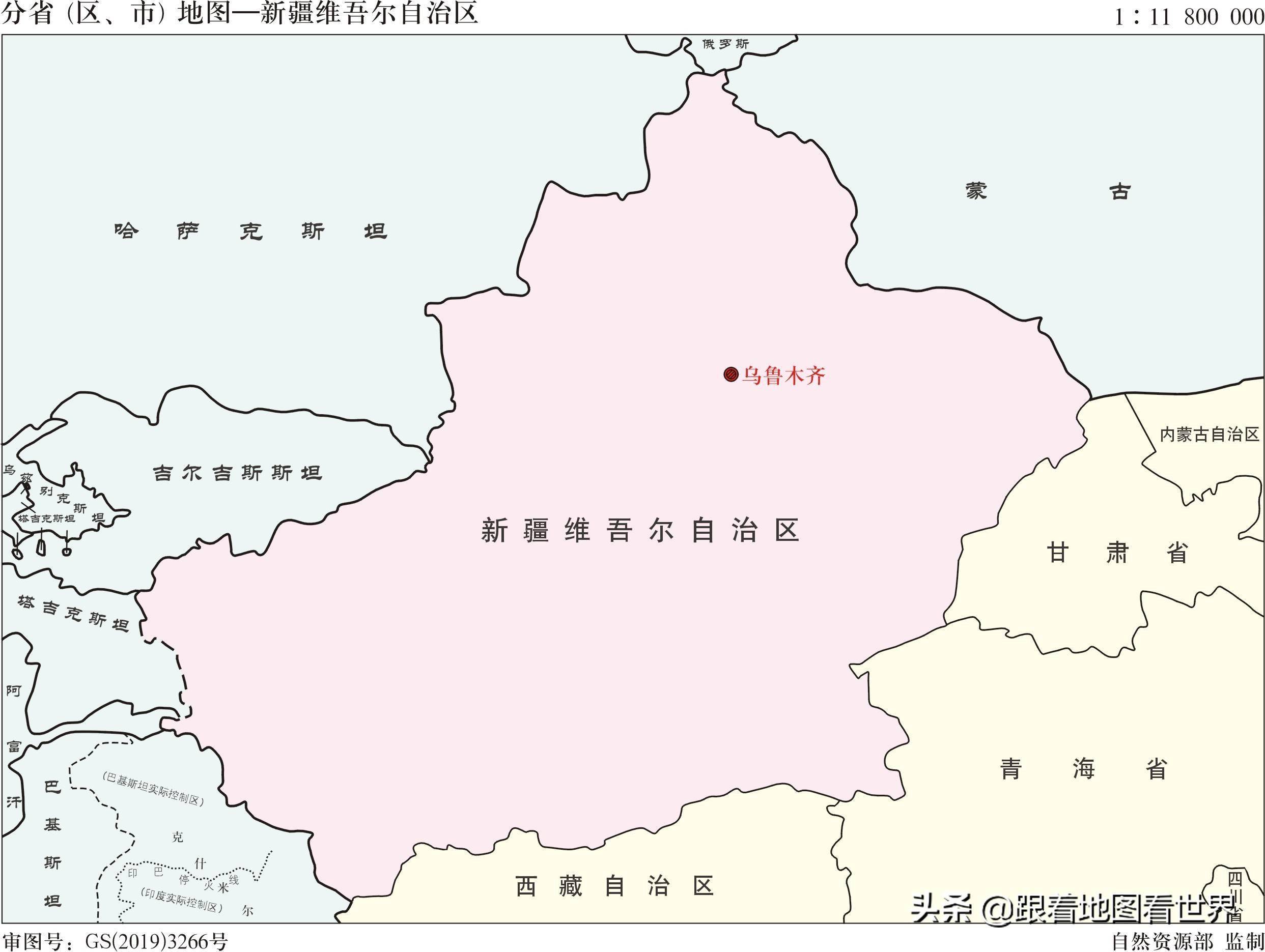 新疆邻国地图图片