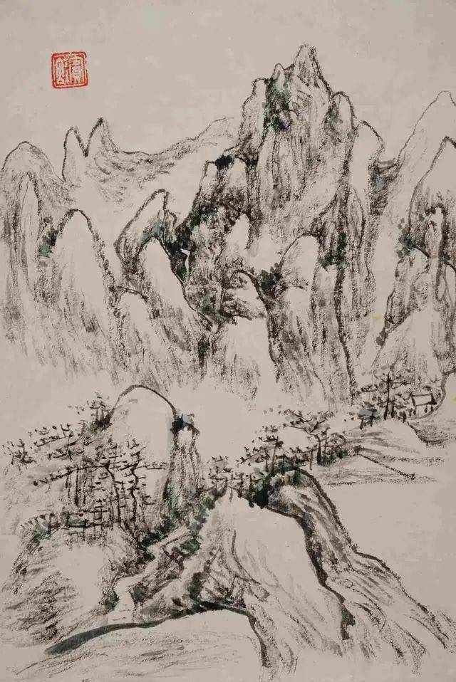 黄宾虹山水写生画稿欣赏