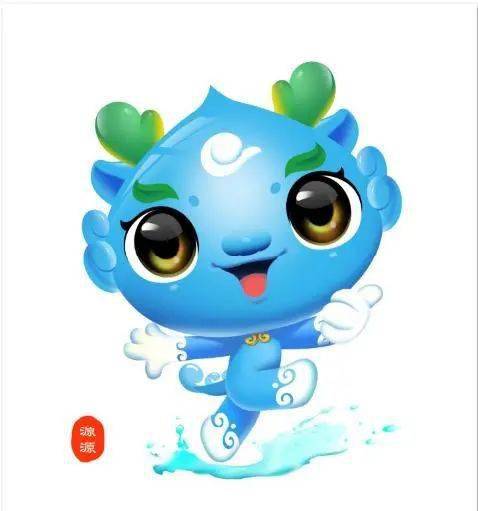设计理念及设计说明:吉祥物珊珊是一个小水娃.头部是水滴造型.