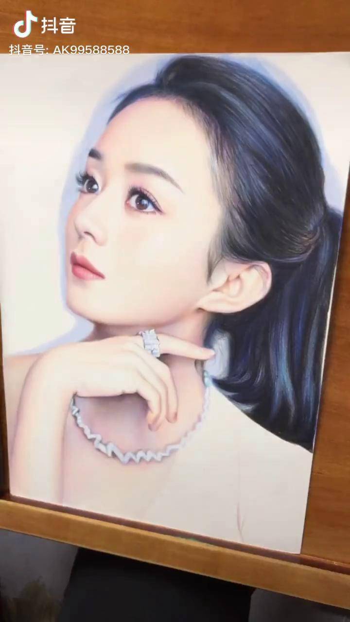 彩铅画赵丽颖