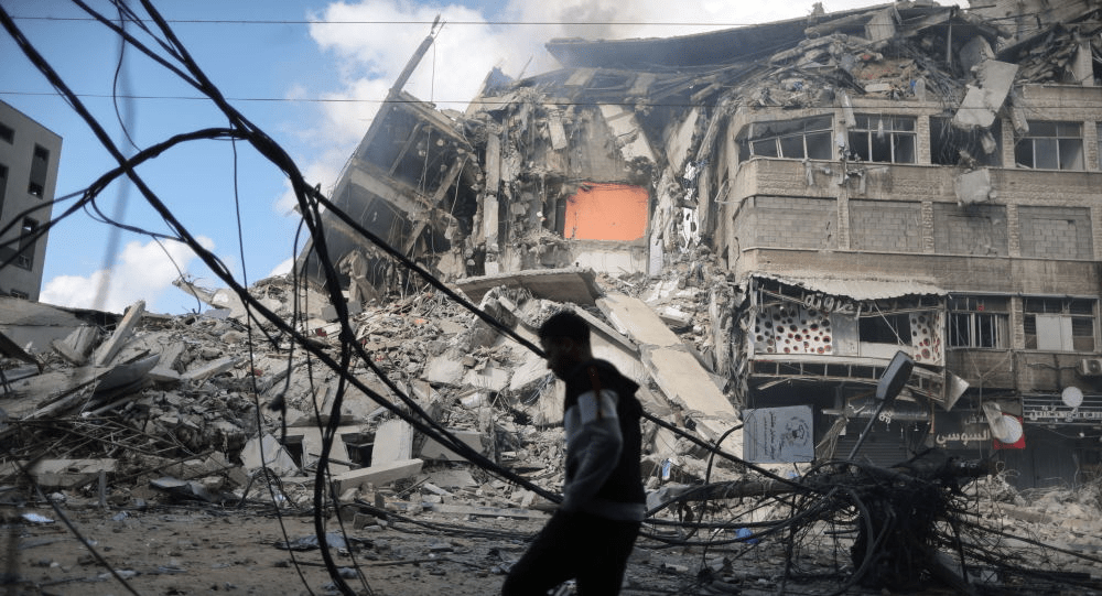 巴勒斯坦被轰炸后的废墟报告指出,在包括耶路撒冷在内的西岸地区,同