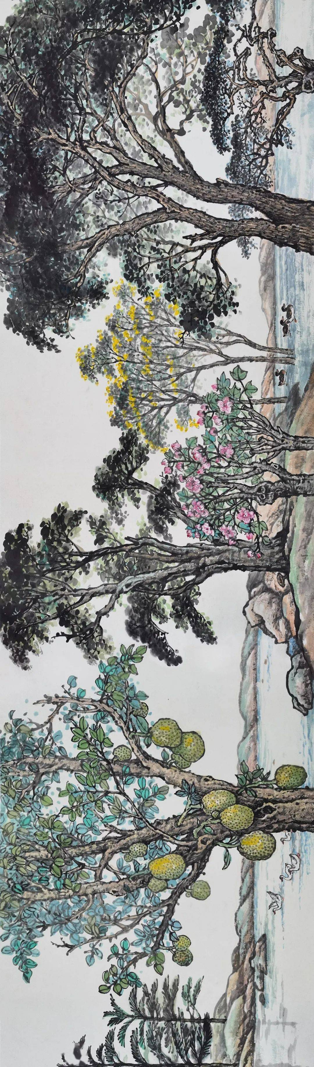 秋冬的故事用一副全长28米的国画长卷钦州有位画家历时三年半一江春水