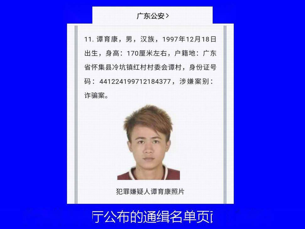 怀集警方抓获一名全省通缉电信网络诈骗犯
