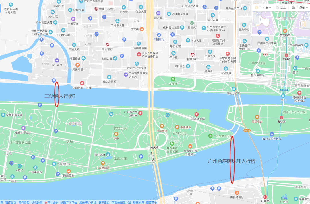 步行可达二沙岛东山街坊家门口的珠江步行桥开建啦