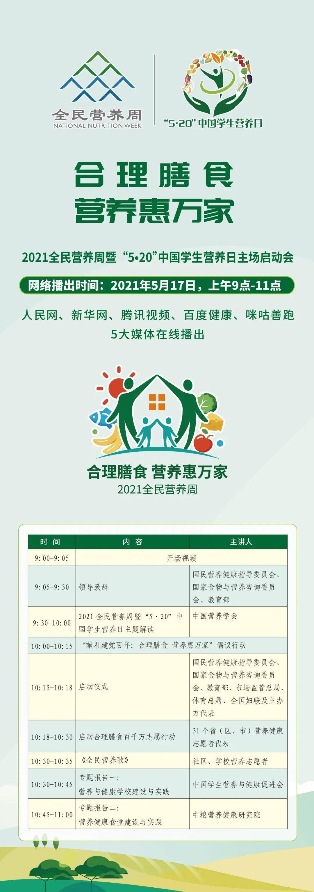 重磅首播丨2021全民营养周暨520中国学生营养日启动会