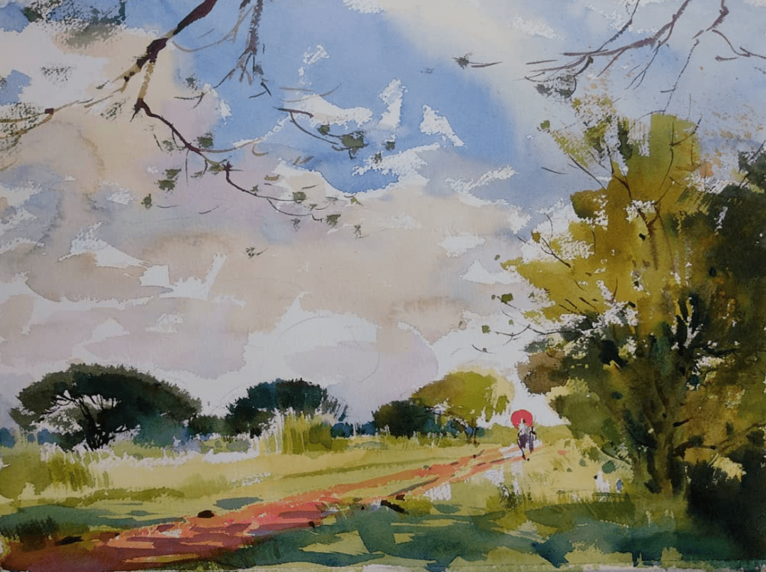 缅甸水彩画家myoewinaung作品欣赏