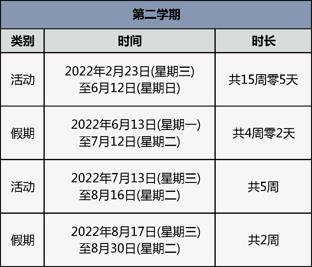 2022年寒暑假时间确定！同学，快来查收你的新校历