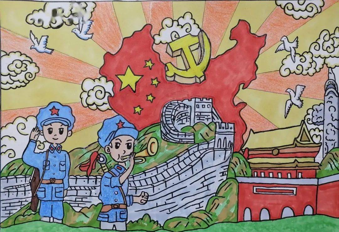党旗下的中国未来画图片