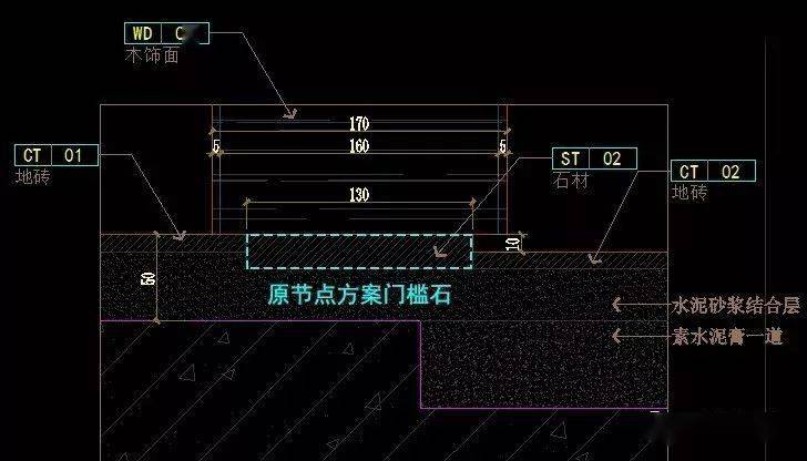 卫生间过门石剖面图图片