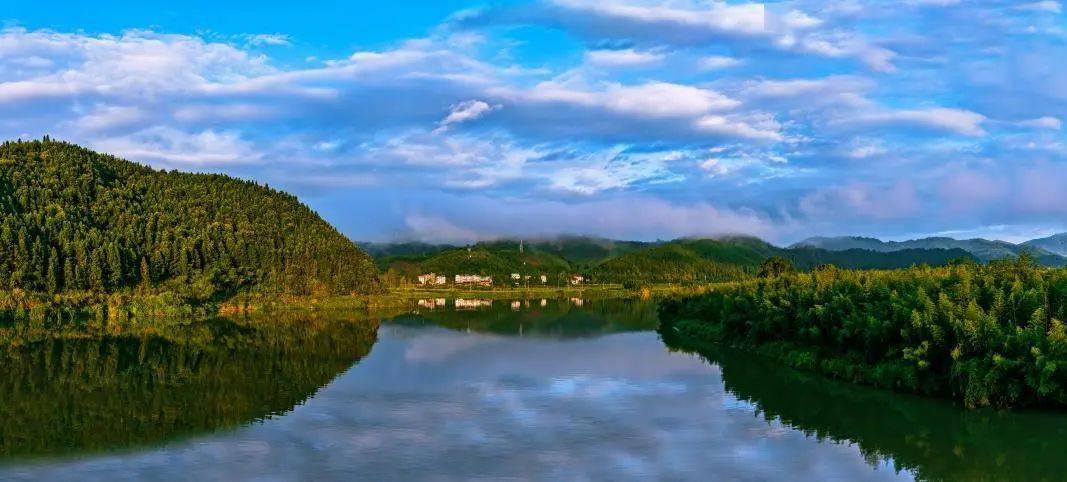 闽北美景邵武卫闽小镇绿意浓花正旺山水好风光