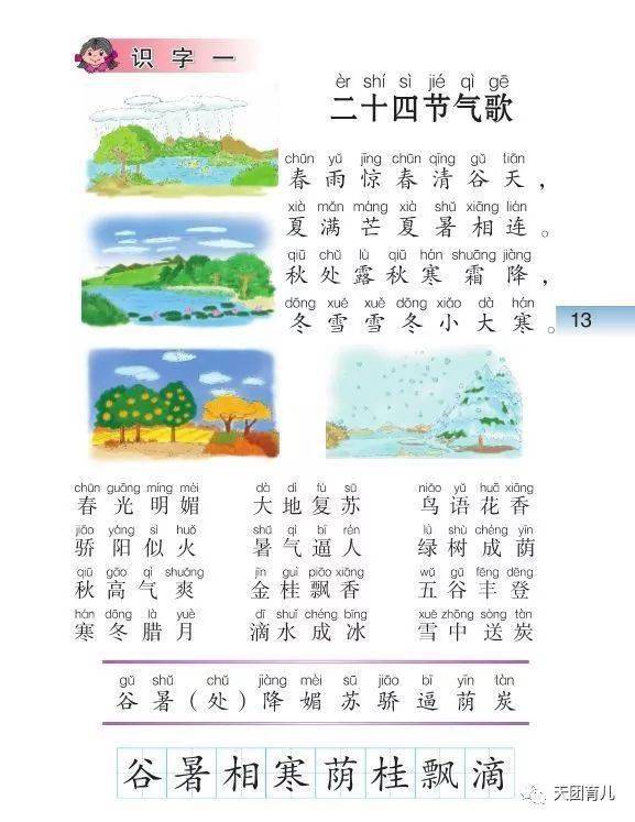 二十四节气作品欣赏这是天天幼儿园里对中国农历二十四节气的学习宣传