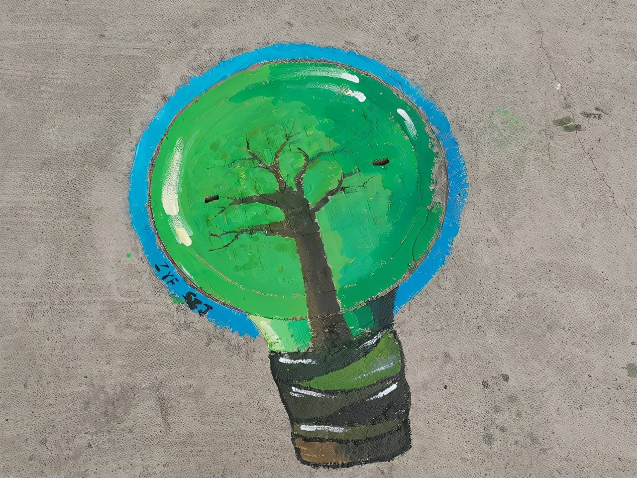 打翻的颜料,染色的手指,花了的脸庞,漂亮的涂鸦井盖装点了我们的校园