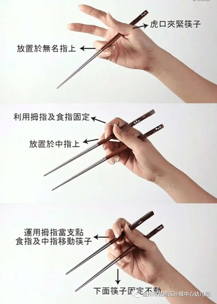 还有的小朋友还不会,那我们一起来学习下使用筷子的正确姿势吧!