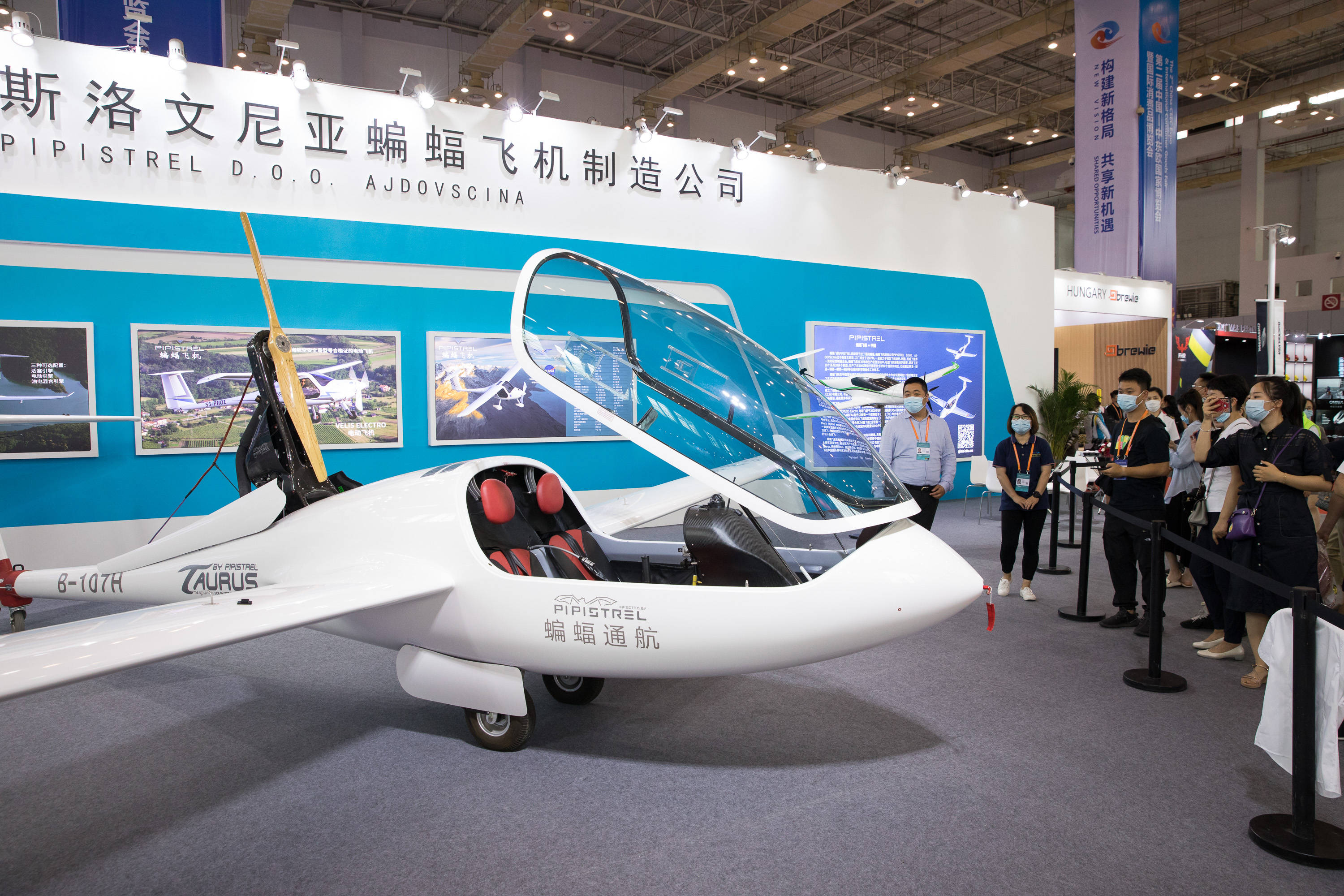 6月9日,在宁波国际会议展览中心,来自斯洛文尼亚的飞机吸引了参观者