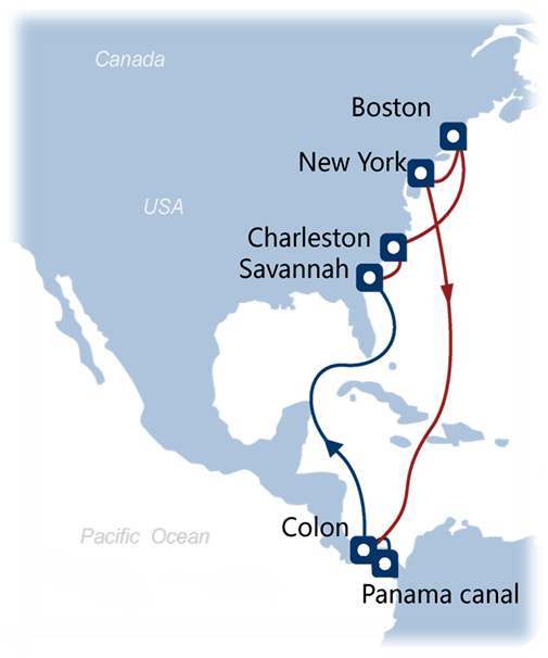 中美海运航线图片