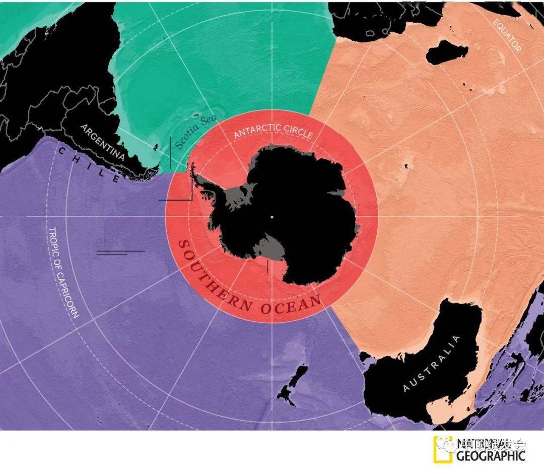 紅色區域即為新的南大洋範圍 圖源/國家地理