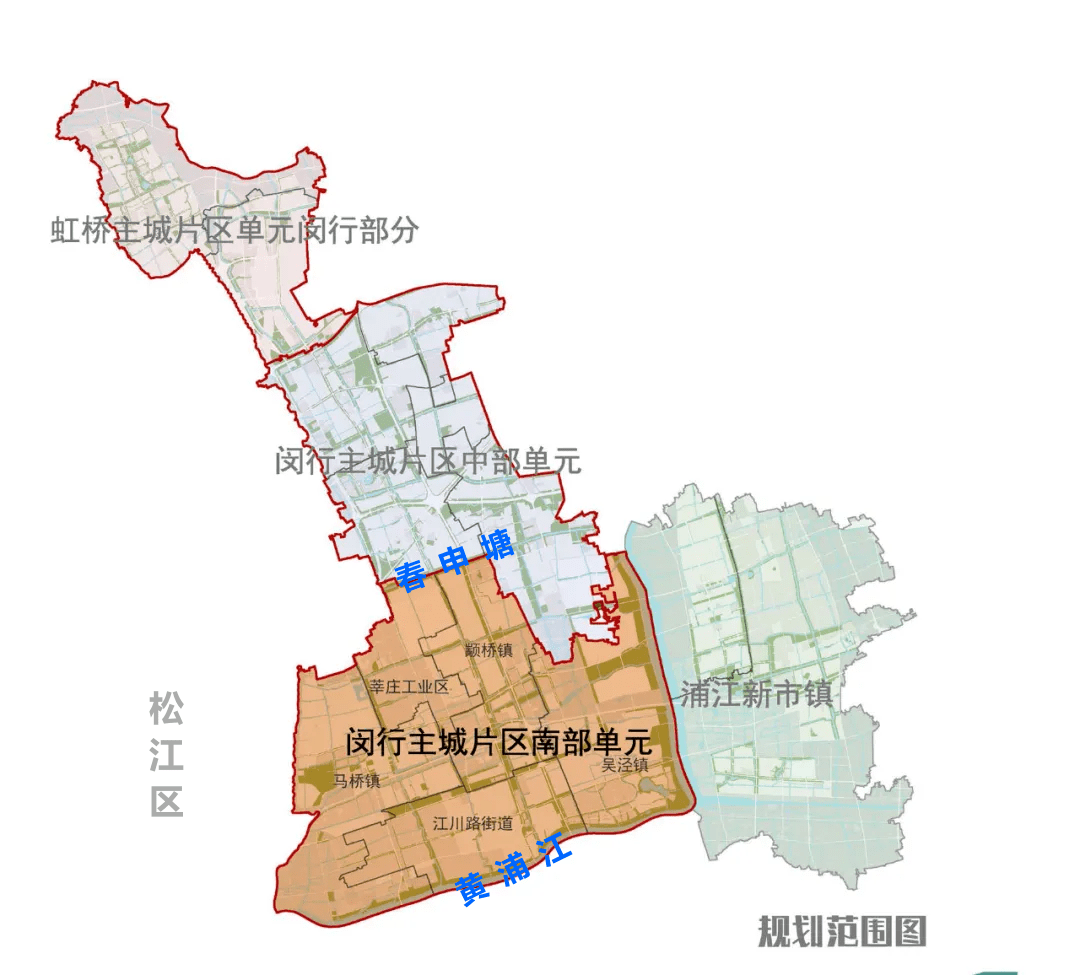 闵行区街镇划分图图片
