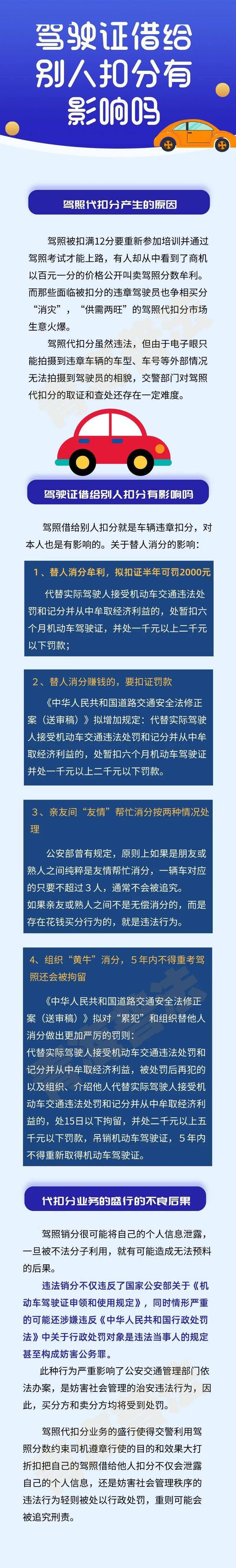 驾驶证借给别人扣分有影响吗