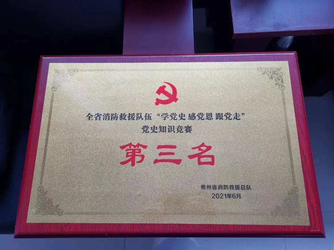 黔东南支队喜获全省消防救援队伍学党史感党史跟党走党史知识竞赛第三
