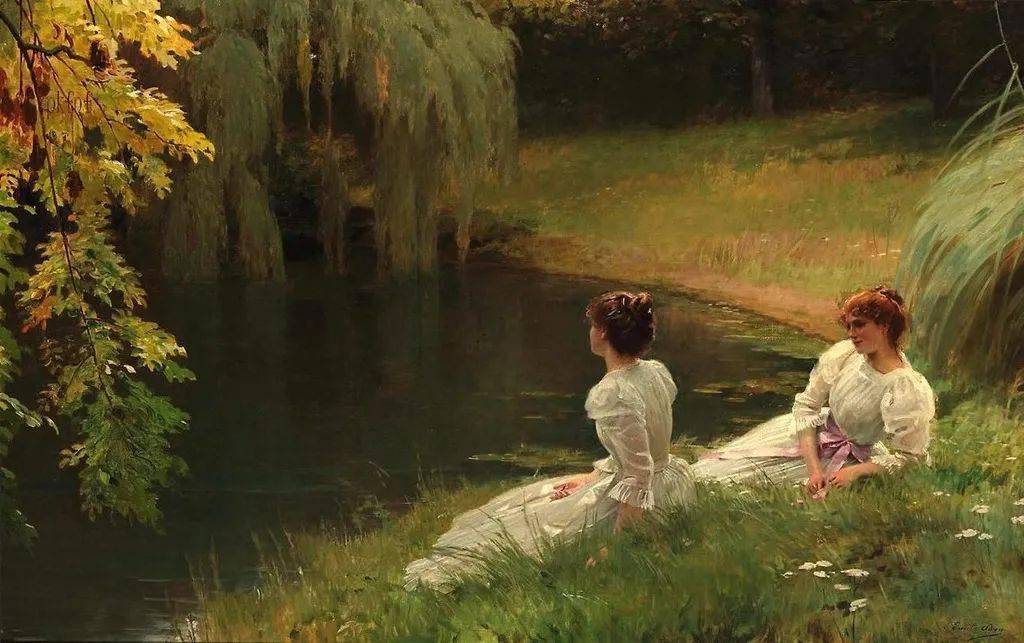 法国画家 louis emile adan 女性人物油画作品欣赏_艺术