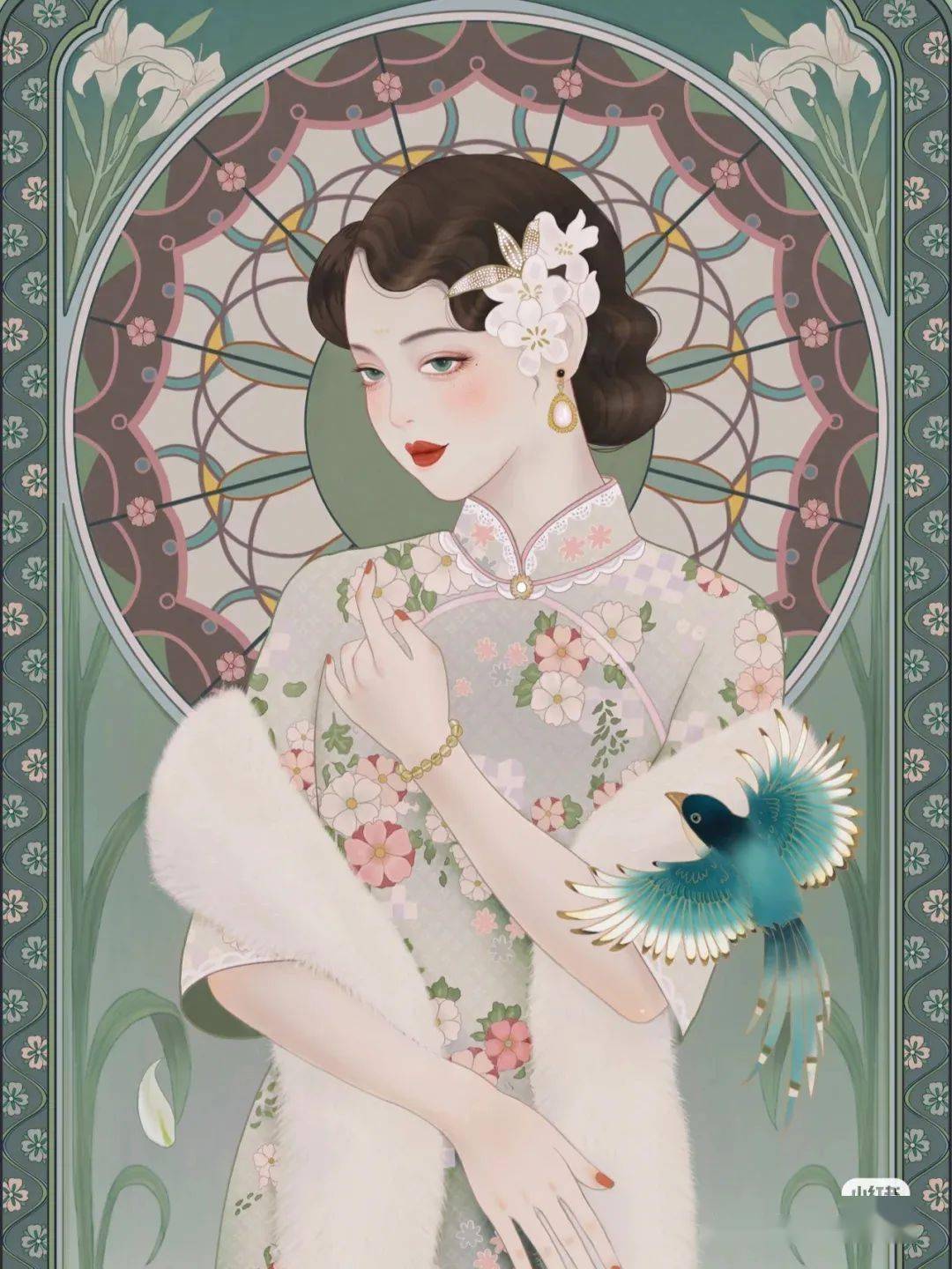 无关风月一些精美的民国风插画