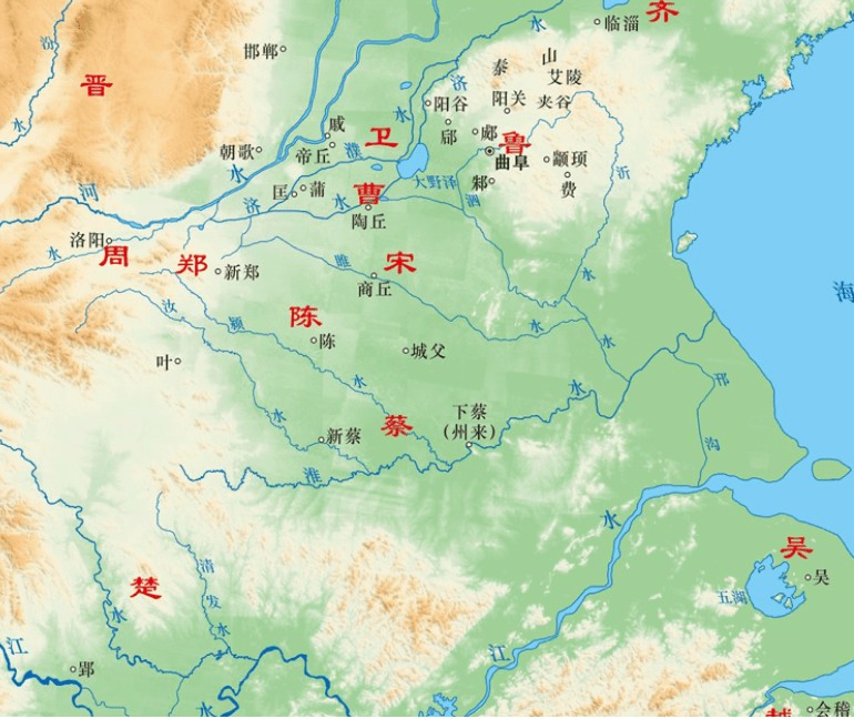 周朝蔡国地图图片