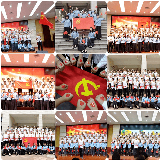 惠州城市职业学院信息学院响应共青团中央号召开展我与党旗同框活动