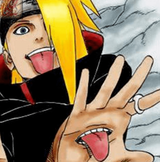 我们来看一看原图,原来他cos的是《火影忍者》中的迪达拉,这个手掌心